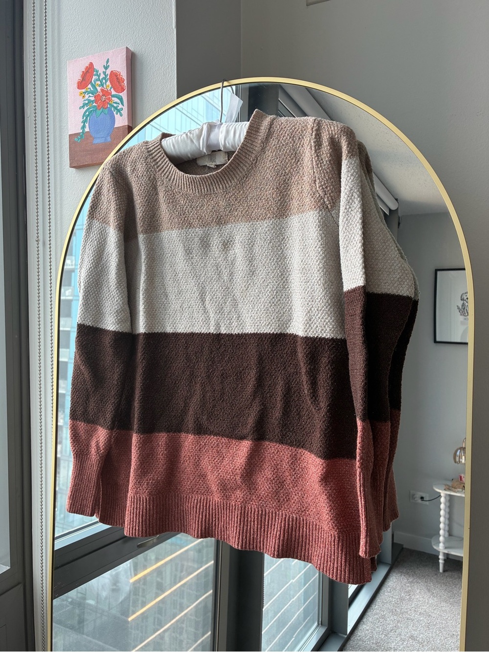 Pinque Colorblock Crew Neck Sweater